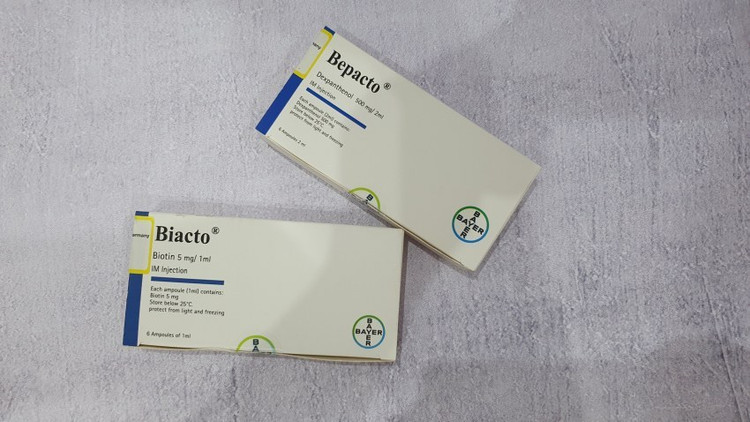 آمپول کنترل ریزش موی بیوتین و بپانتن بایر آلمان اصل ( بیکتو بپکتو)